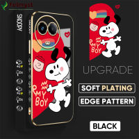 [ฟรีสายคล้อง] สำหรับ Realme 11 5G Realme Narzo 60 5G เคสมือถือตัวการ์ตูนน่ารัก Snoopy เคสขอบสี่เหลี่ยมชุบเคสโทรศัพท์นิ่มสุดหรู