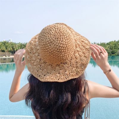 Sunshade Straw Hat Handmade Fan Shaped Hat Foldable Beach Hat Vintage Straw Hat Large Brim Versatile Sunshade Hat