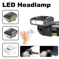 มินิหมวกคลิปไฟหน้า LED เซ็นเซอร์คลื่นไฟหน้าไฟฉาย USB ชาร์จไฟหน้ากันน้ำตั้งแคมป์ตกปลาหัวไฟฉาย