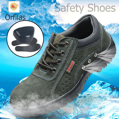 Orfilas ใหม่รองเท้านิรภัยป้องกันระบายอากาศฤดูร้อนทอบิน รองเท้าเซฟตี้หนังนิ่มระบายอากาศ, รองเท้าหัวเหล็ก รองเท้าเซฟตี้ฤดูร้อน