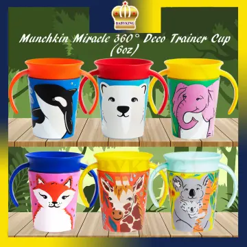 Munchkin Miracle 360 WildLove Trainer Sippy Cup, 6 oz, Red Fox