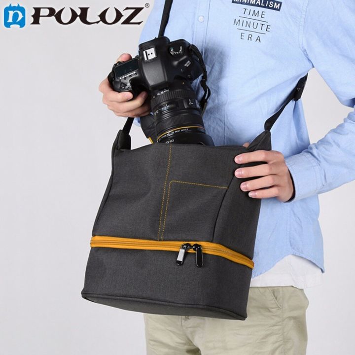 puluz-กระเป๋ากระเป๋าสะพายไหล่สลิงกีฬากันน้ำกันรอยขีดข่วน-กระเป๋ากล้อง-dslr-สำหรับ-gopro-sjcam-nikon-canon-sony-xiaoyi