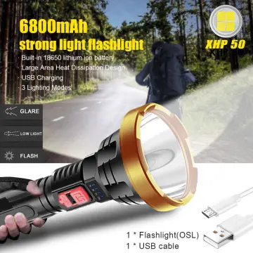 Rechargeable 900000LM Camping LED Flashlight Tactical Police  Torch+Batt+Char