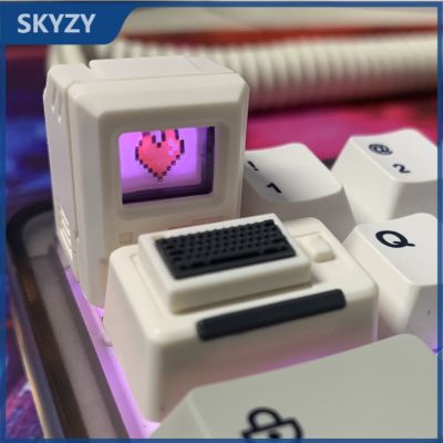 ขายร้อน Macintosh Keycap Retro Personality Light-transmitting Keycap เป็นแม่เหล็ก สามารถเปลี่ยนใบหน้าได้ น่ารักสุดๆ