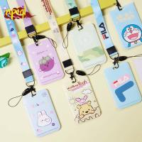 NPIQL เคสป้องกันพวงกุญแจการ์ดเก็บข้อมูลลายอนิเมะน่ารักๆพร้อมสายคล้องสำหรับบัตรรถประจำทางที่ใส่บัตรประชาชนปลอกบัตรธนบัตร