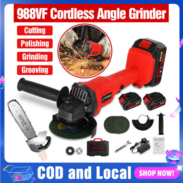 XTITAN 988VF Brushless Cordless Angle Grinder Grinder Battery Speed