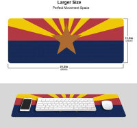 Newest Extended Gaming Mouse Pad With Stitched Edges Arizona Az State Flags Large Mousepad Non-Slip Rubber Base Keyboard Pad Mouse Mat For Gamer Office &amp; Home 31.5 X 11.8In