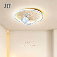 JJT โคมไฟเพดานเรียบง่ายสำหรับห้องเด็กนักบินอวกาศดวงจันทร์สมัยใหม่ห้องเด็กชายโคมไฟห้องนอนแอลอีดีสาว