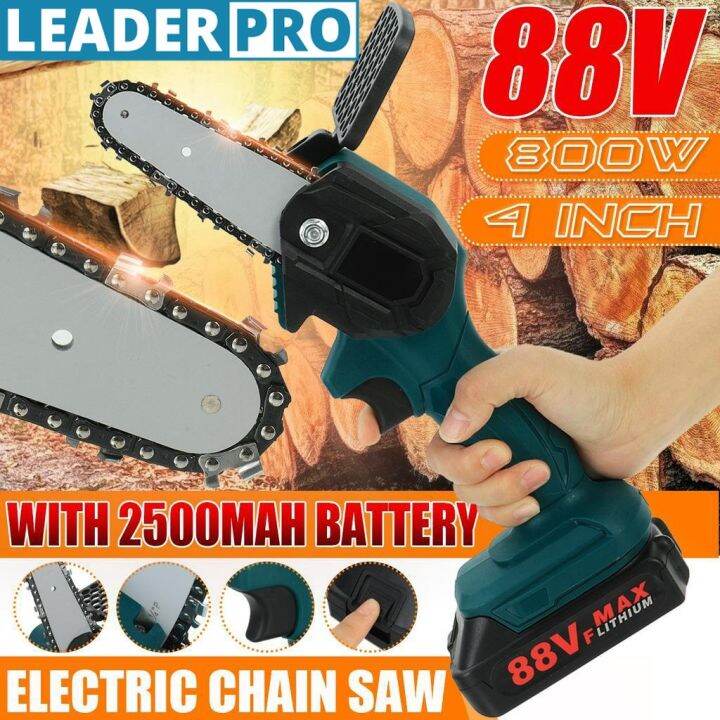 800w Mini Electric Chain Saw Lithium Battery Pruning One Handed Garden Tool 88v With Chain Saws 3947