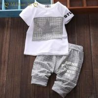 ETXBaby Boys Clothing Summer Childrens Clothing Set T-shirt + Trousers Two Piece Star Print Childrens Sports SuitFashionClothes