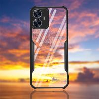 เคสโทรศัพท์สำหรับ Realme C55 RealmeC55 2023อะคริลิคซิลิโคนนิ่ม TPU เคสโทรศัพท์โปร่งใสใสแม่พิมพ์กลมสีทึบชนิดคู่ป้องกันฝาหลัง