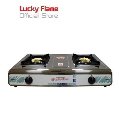 Lucky Flame ลัคกี้เฟลม HQ-222s สเตนเลสทั้งตัว + หัวเตาทองเหลืองไฟแรง สเตนเลสหนาพิเศษ ประกันระบบจุด 5 ปี สินค้าพร้อมส่ง