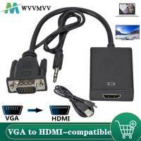 HOT HAIXWLXKWW 589 สายอะแดปเตอร์ตัวแปลงความละเอียด Full HD 1080P VGA เป็น HDMI-เข้ากันได้กับเอาต์พุตเสียง HD อะแดปเตอร์ VGA สำหรับ PC แล็ปท็อปแปลงไปยังจอโปรเจคเตอร์ HDTV