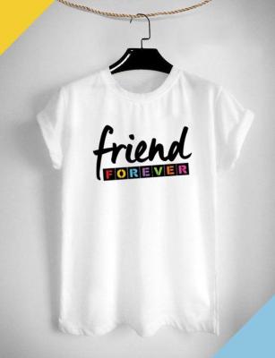 เสื้อยืดลาย เพื่อน Friend Forever สีสันสดใส ใส่สบาย ไม่ยืด ไม่ย้วย