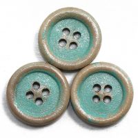 30PCs/Lot Natural Wood Piping Edging Wooden Buttons 15mm Green DIY Sewing Scrapbooking For Shirt Handmade Shabby Frayed 4 Holes Haberdashery