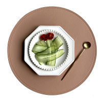 2 4 6 Pcs Placemat Tableware Mat With Bowl Coaster Heat Insulation PU Leather Easy To Clean Available In Multiple Colors Kitchen