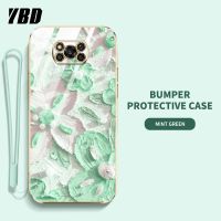 YBDเคสสำหรับโทรศัพท์ดีไซน์ใหม่ Xiaomi Poco X3 X3 NFC X3 Pro ชุบน้ำมันเคสลายดอกไม้เคสแถมฟรีสายคล้อง