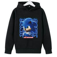 Sonic The Hedgehog Hoodie เสื้อกันหนาวพร้อมกระเป๋าสำหรับเด็กชายหญิงการ์ตูนพิมพ์เด็กเสื้อกันหนาวเด็กเสื้อผ้าเด็ก Clothes