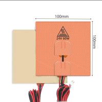 3D Printer Silicone Heater Pad Heating Mat 24V 60W 100x100mm Heated Bed with NTC 100K Thermistor for Voron 0 0.1 and 60cm Cable