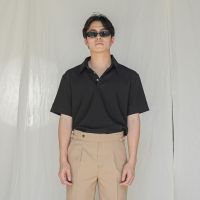 Anē Butter collar, Black เสื้อโปโล  สีดำ ane.wear