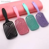 Fluffy Air Cushion Scalp Massage Hair Brush Plastic Wide Teeth Hollow Combs Women Girls Styling Wet and Dry Use for Hair Care