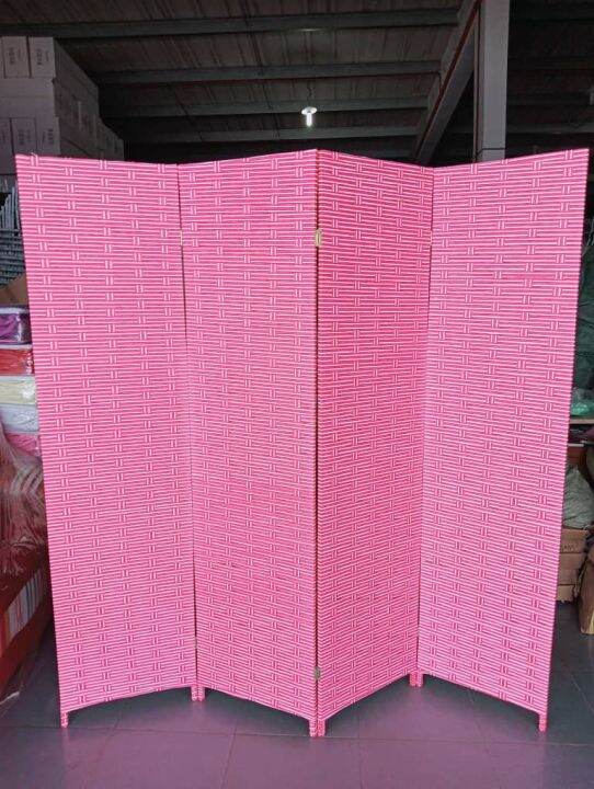 4 Panel Folding Room Divider Screen Removable Storage Shelves Privacy