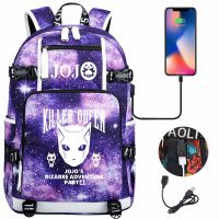 Jojo Bizarre Adventure Bookbag Waterproof School Bags USB Charging Laptop Backpack Unisex Travel Bagpack Mochila