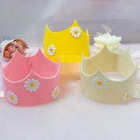 เด็ก Daisy วันเกิดมงกุฎสีเหลืองดอกไม้สีชมพูหมวก3 4 5 6 7 8 9ปี Baby Shower ธีมดอกทานตะวันวันเกิด Headwear