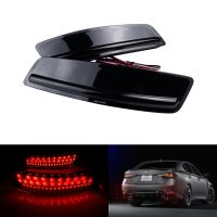 ANGRONG 2x Black Lens LED Bumper Reflector Tail Brake Stop Light For Lexus ES GS 13-18 Toyota