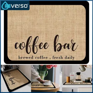 Coffee Mat Hide Stain Rubber Backed Absorbent Coffee Maker Mat for  Countertops Coffee Bar Mat Decor Bar Service Spill Mat Rubber Dish Drying  Mat