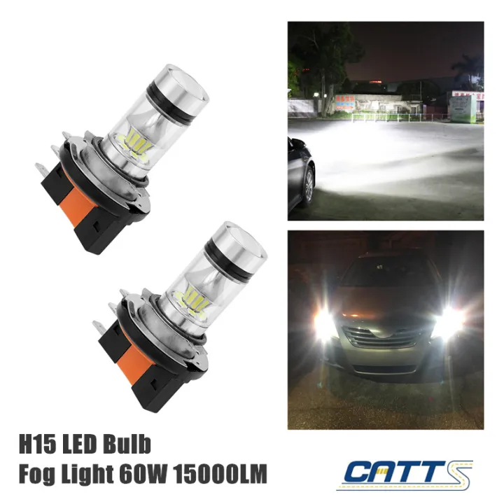 2ชิ้น H15 LED 60W ไฟหน้า Daytime Running Light สำหรับ Mazda 2 3 6 CX3