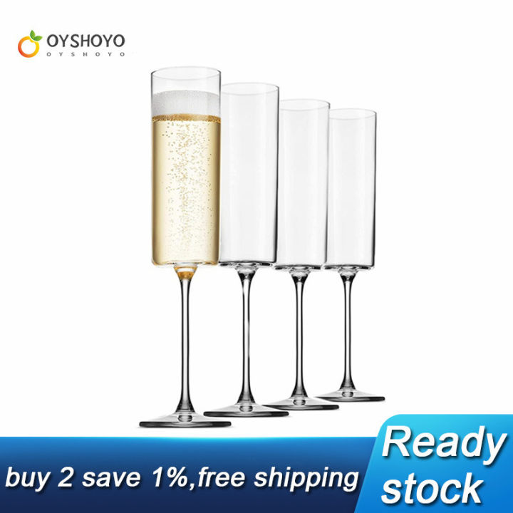 Glass Champagne 4 Pack 6-Ounce Champagne Glasses 4Pc Set, Premium