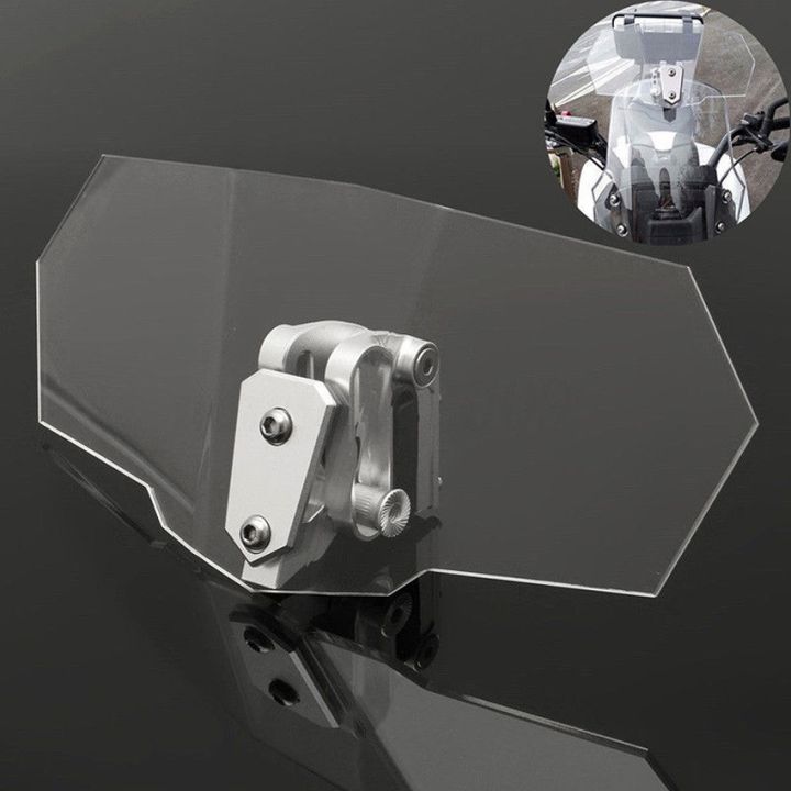 กระจกรถจักรยานยนต์กระบังลมกระจกบังลมกระแสลมปรับได้-unversal-สำหรับคาเฟ่แข่งฮอนด้า-cb500x-cbr650r-r1250gs-bmw