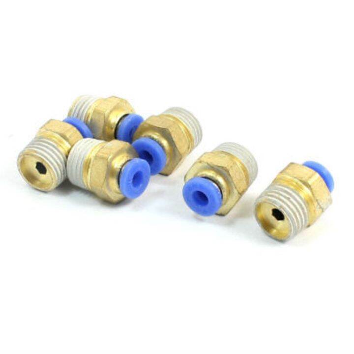 6 PCS 1/4PT to 4mm Pneumatic Air Quick Release Fitting Connector