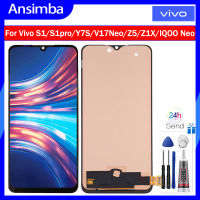 Ansimba หน้าจอ LCD TFT 6.38นิ้วสำหรับ Vivo S1/S1pro/Y7S/V17Neo/Z5/Z1X/IQOO Neo เซ็นเซอร์หน้าจอจอแสดงผลหน้าจอสัมผัส LCD โมดูลดิจิไทเซอร์ประกอบสำหรับ Vivo S1/S1pro/Y7S/V17Neo/Z5/Z1X/IQOO Neo Lcd