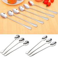 Pota Long Handle Stainless Steel Tea Coffee Spoon Cocktail Ice Cream Soup Spoons Cutlery