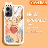 YIWESAN เคสสำหรับ Xiaomi Redmi 10 5G Redmi Note 11E 5G Redmi 11 Prime 5G เคสแฟชั่นแบรนด์ที่สวยงามศิลปะการวาดภาพลวดลายสุดสร้างสรรค์สีสันสดใสขอบนุ่มโปร่งใสเคสกันกระแทกเคสซิลิโคนเนื้อนิ่มทนทานต่อการตก