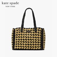 KATE SPADE NEW YORK HIGH TIDE STRIPED CROCHET RAFFIA MEDIUM TOTE KB966 กระเป๋าถือ