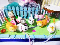 ตุ๊กตาแมว PVC Kawaii Neko Atsume 8 แบบน่ารักๆ หัวหมุนได้ ตกแต่งสวนถาด ตกแต่งบ้าน ประดับตกแต่ง