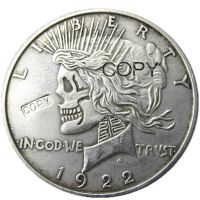 【New release】 เหรียญกะโหลกแกะสลักด้วยมือจากหัวโครงกระดูกซอมบี้1922/1922