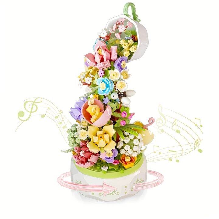 flower-botanical-collection-music-rotating-box-building-block-with-led-lights-not-compatible-with-lego-girls-toys-gift-575pcs