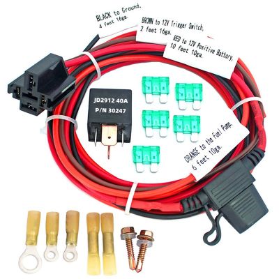Universal 12V Electric Fuel Pump Relay Kit Electric Fan Relay Waterproof Relay with Fuel Pump Wiring Harness 5 Pin SPDT