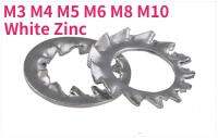 M3 M4 M5 M6 M8 M10 White Zinc Internal External Toothed Serrated Lock Washer Gasket