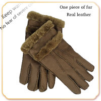 Winter Gloves Mens Leather Fashion Driving Warm Motorcycle Riding Gloves Work Construction Riding Outdoor Snow Bike Fishing