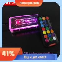 HONEYDEWD การเปลี่ยนสี สีลวงตา เคสคอมพิวเตอร์ เรืองแสงในที่มืด รีโมทคอนโทรลไร้สาย ไฟ LED RGB รีโมทคอนโทรลอัจฉริยะ ฮับฮับ ตัวควบคุม RGB