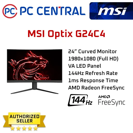 MSI Optix G24C4 24" Full HD Curved Gaming Monitor (144Hz) | Lazada PH