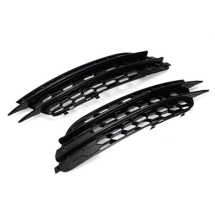 ตัวคลุม-grille-trim-ไฟตัดหมอกหมอกไฟลูกกรงหน้ารถโครเมี่ยม-ดำสำหรับ-audi-a6-c7-sedan-2012-2015พอดีกับรุ่นกันชนมาตรฐานเท่านั้น