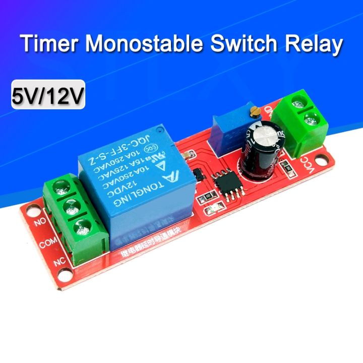 แผงรีเลย์หน่วงเวลา-dc-5v-12v-สวิตช์ตั้งเวลาแบบปรับได้-ne555โมดูลรีเลย์หน่วงเวลาเวลา