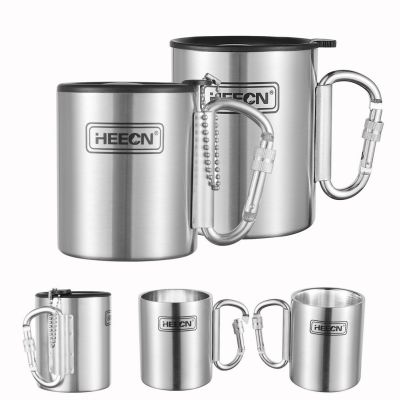Free Shipping Heecn Stainless Steel Camping Carabiner Mugs (foldable Handle) Dubble Wall Coffee Cupshess-032r - Mugs - AliExpress