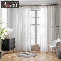 Soft Semi Sheer Curtains for Living Room Bedroom Velvet Solid Crushed Voile Tulle Curtain Window Treament Drapes Redeaux Cortina